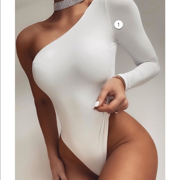 Meshki Tops - Brand new white one shoulder bodysuit